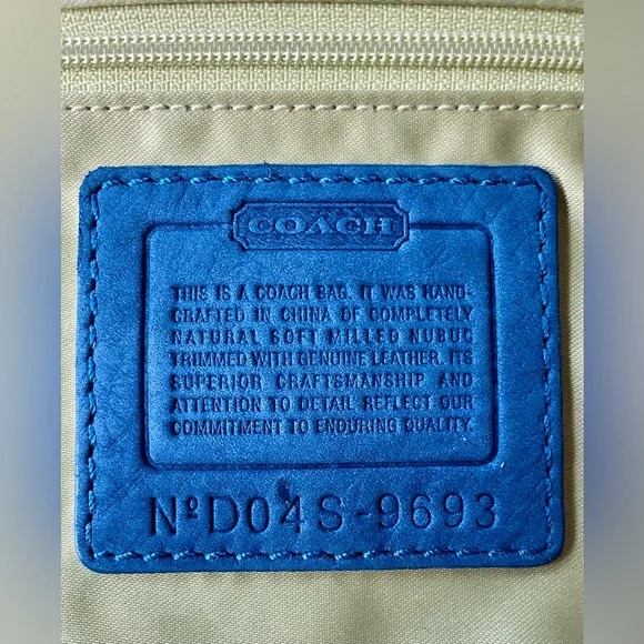 Vintage Coach Chelsea Teal Nubuc Nubuck Flap Hobo - Picture 5 of 12